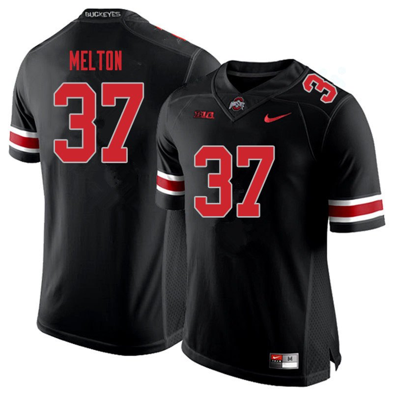 Ohio State Buckeyes #37 Mitchell Melton College Football Jerseys Sale-Blackout